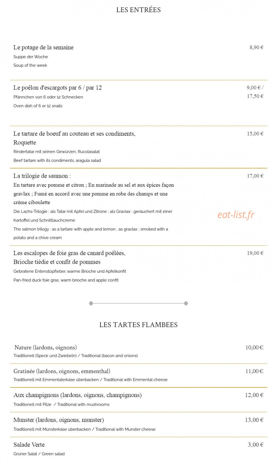 La Cave du Bailli — carte page 1