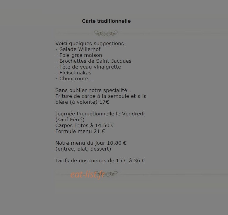 Restaurant Le Willerhof — carte page 4