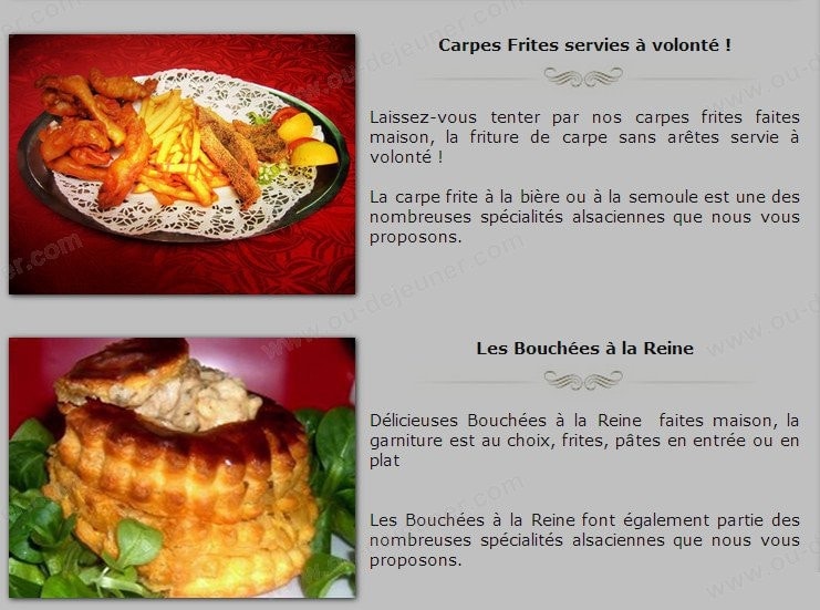 Restaurant Le Willerhof — carte page 1
