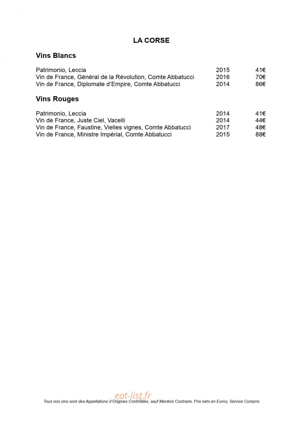 Restaurant Julien Binz — carte page 21