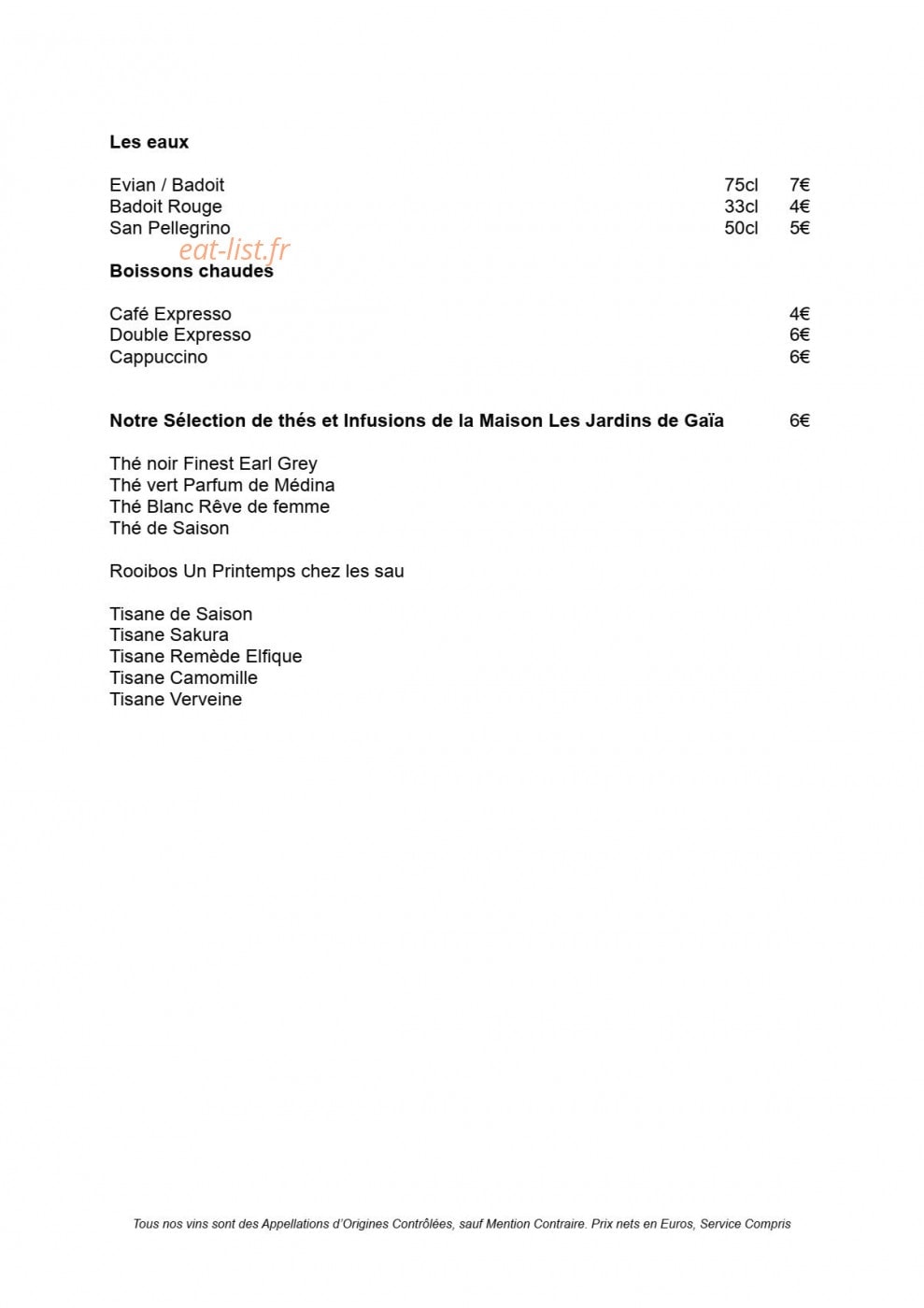 Restaurant Julien Binz — carte page 7