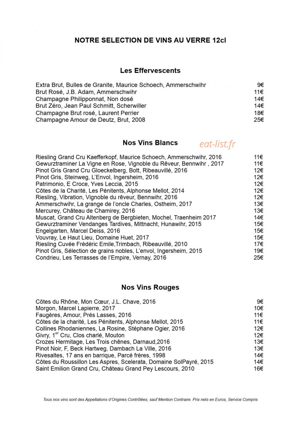 Restaurant Julien Binz — carte page 8