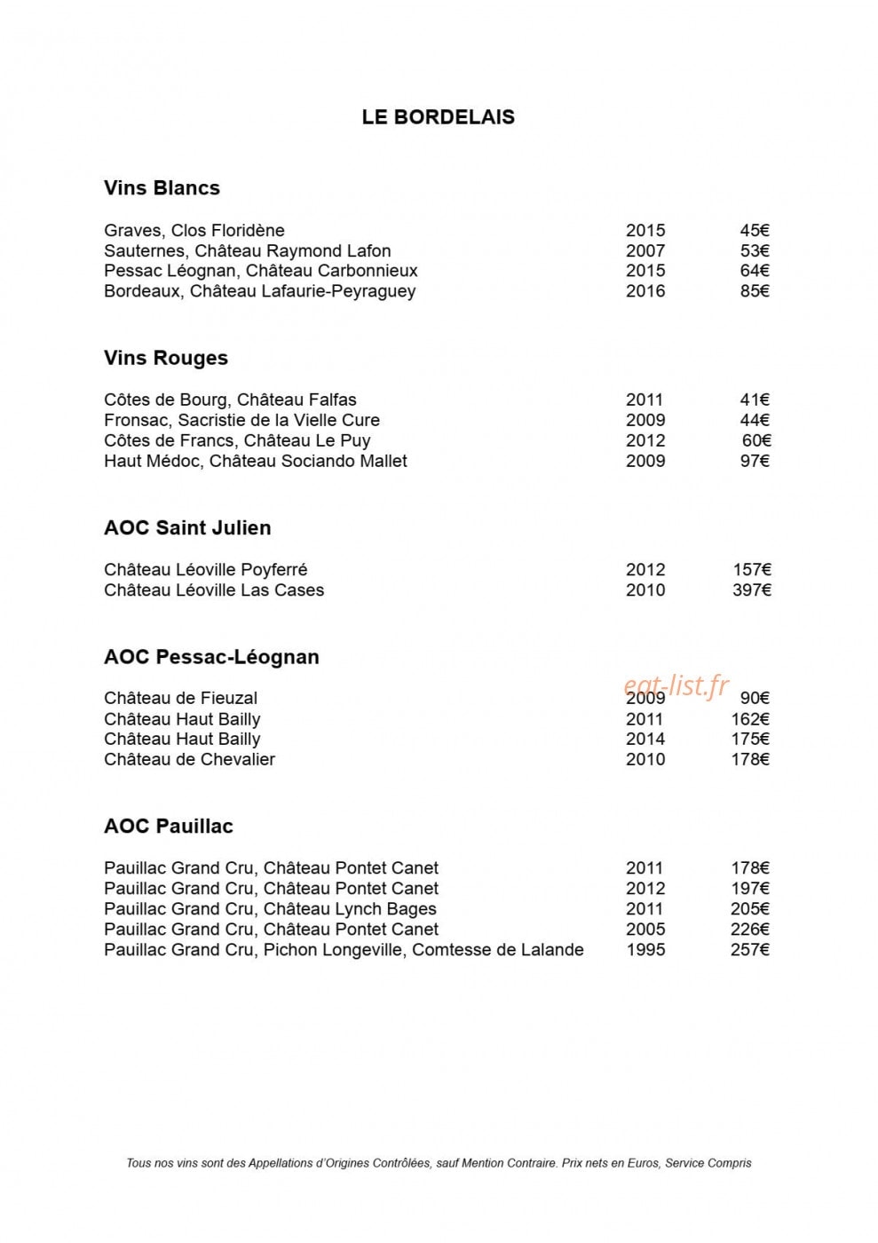 Restaurant Julien Binz — carte page 18