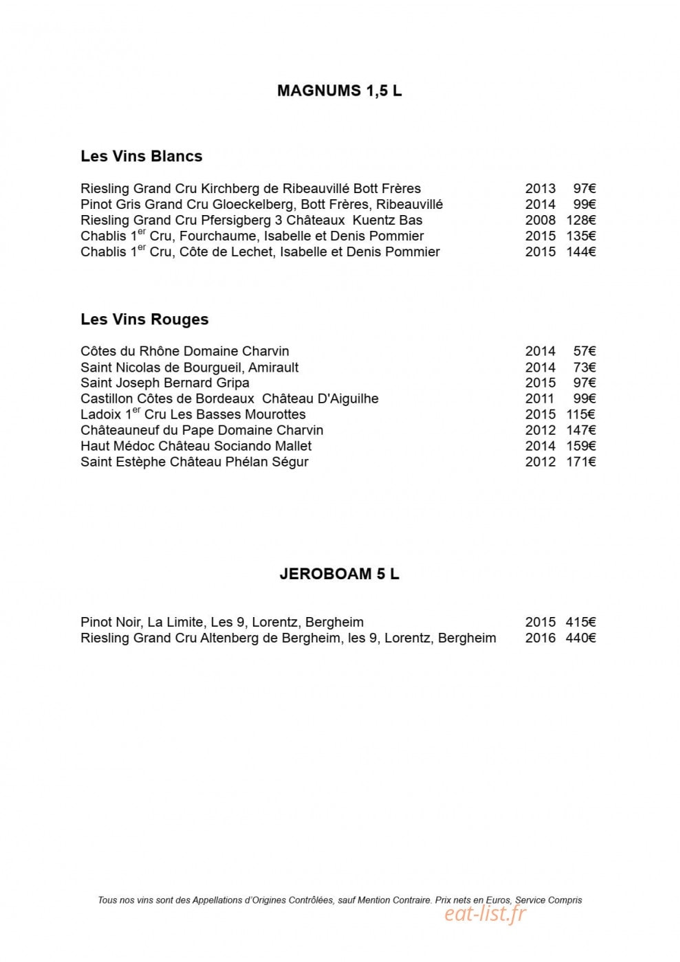 Restaurant Julien Binz — carte page 10