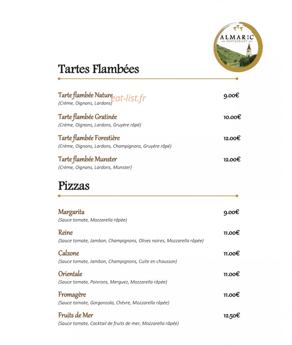 Restaurant L'Almaric — carte page 2