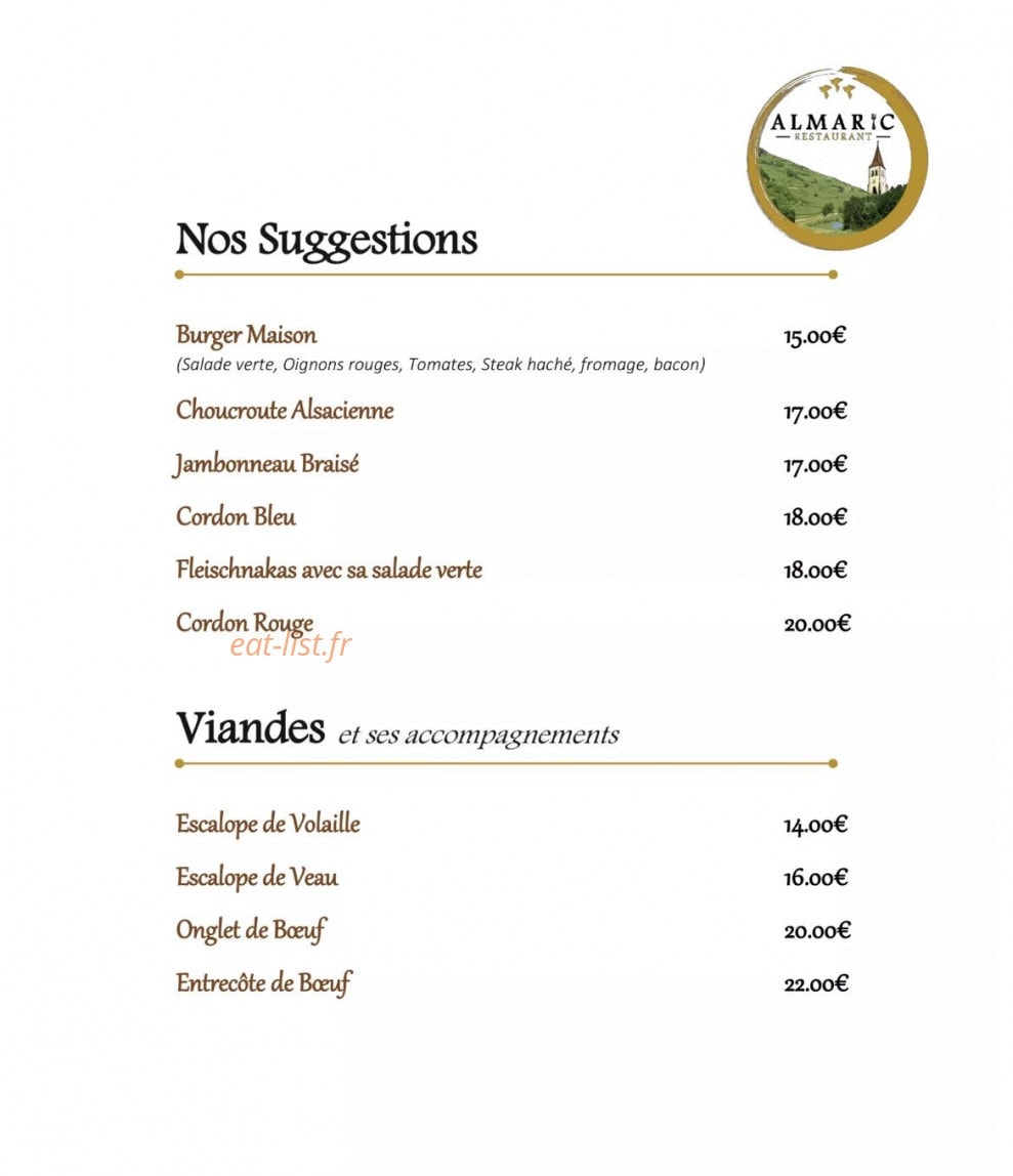 Restaurant L'Almaric — carte page 4