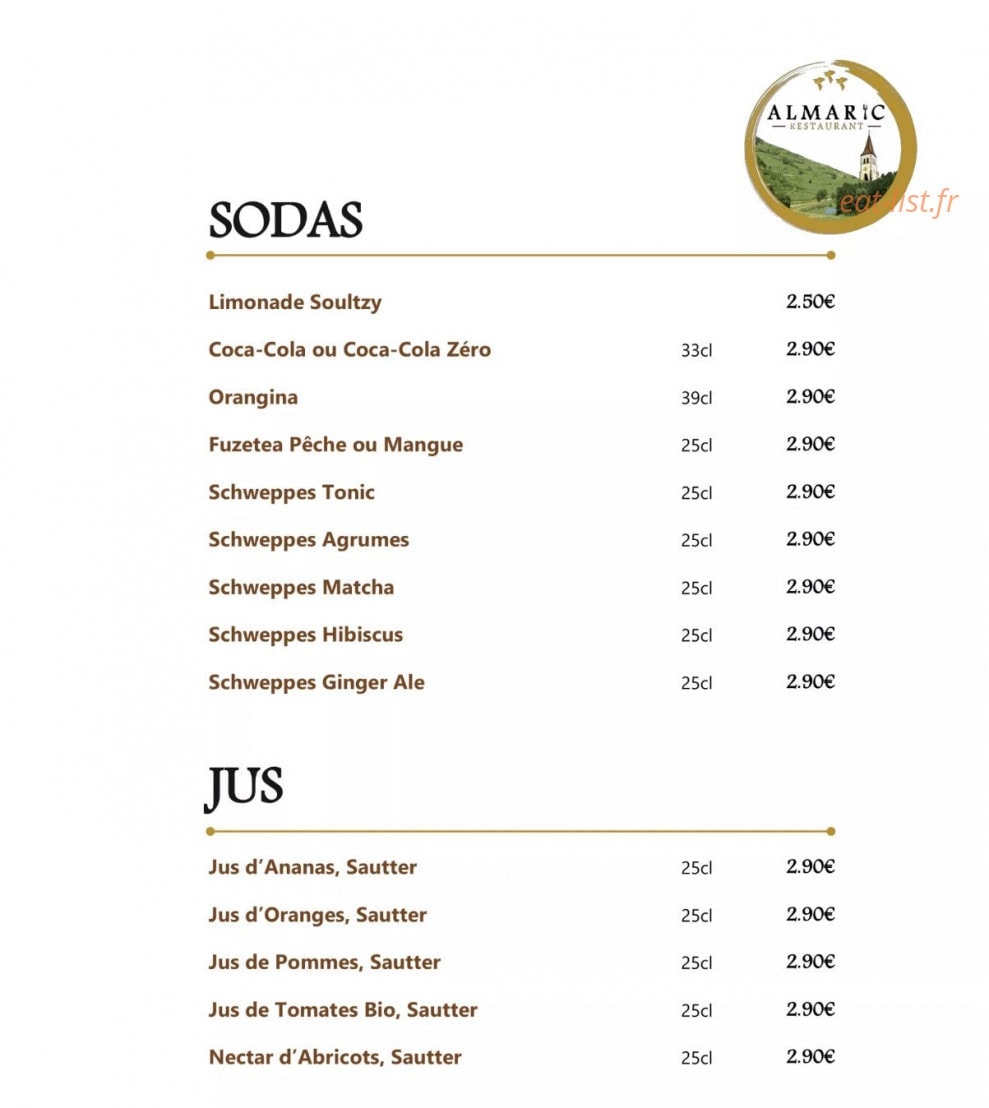 Restaurant L'Almaric — carte page 9