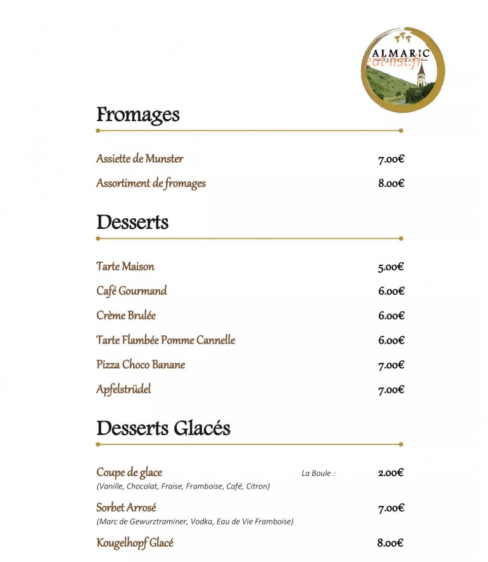 Restaurant L'Almaric — carte page 6