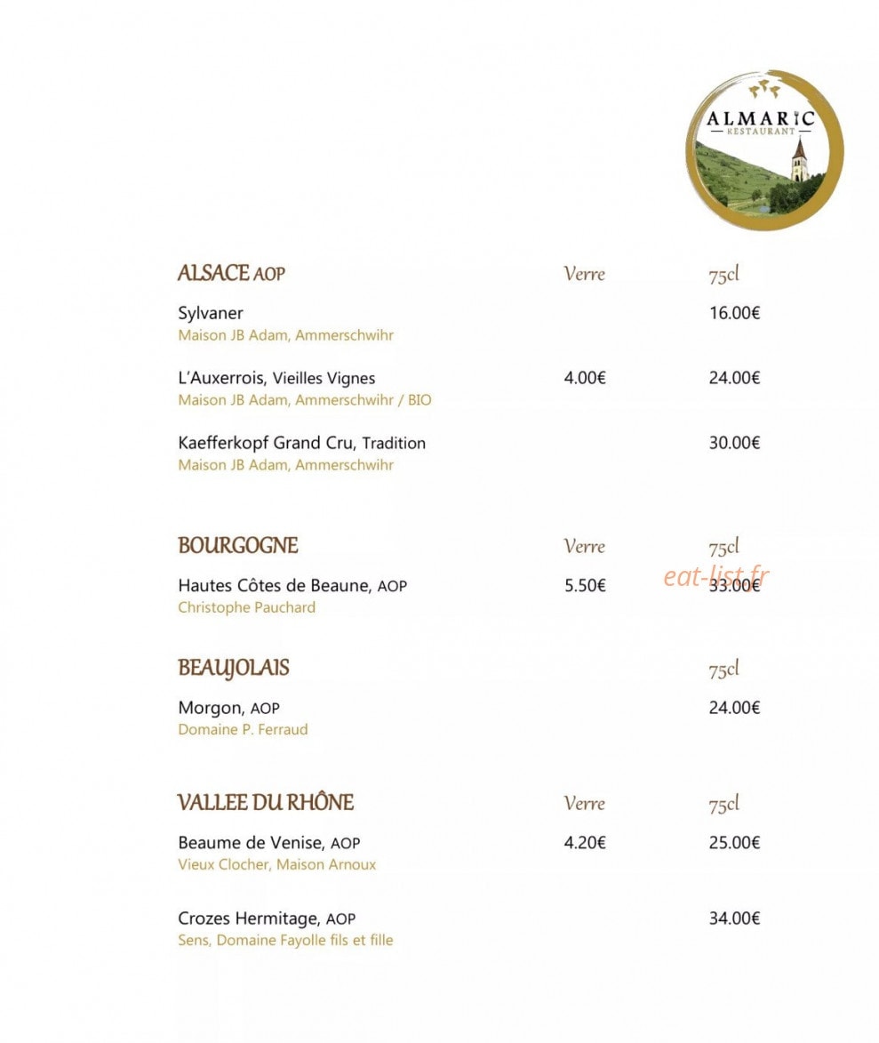 Restaurant L'Almaric — carte page 12