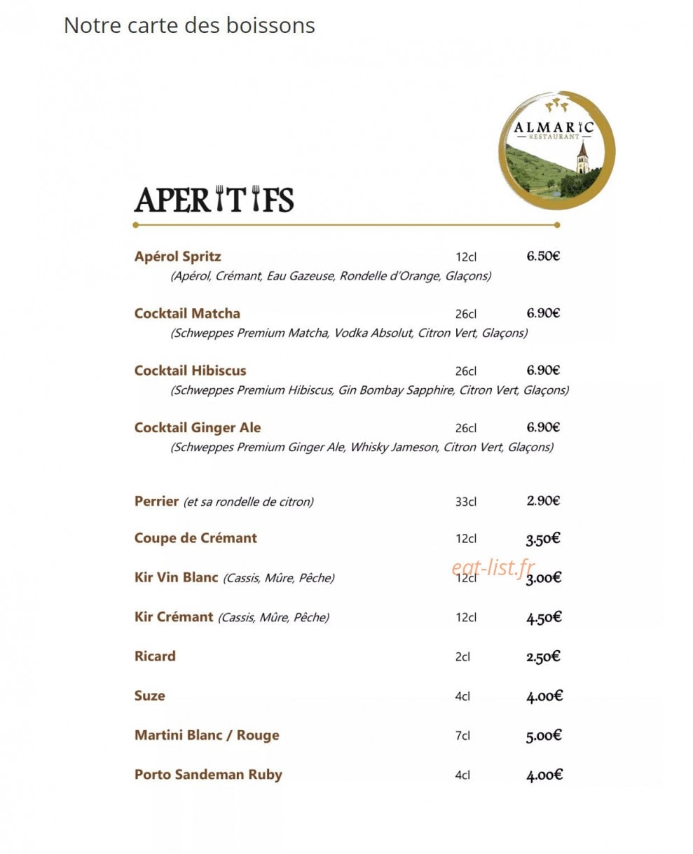 Restaurant L'Almaric — carte page 7