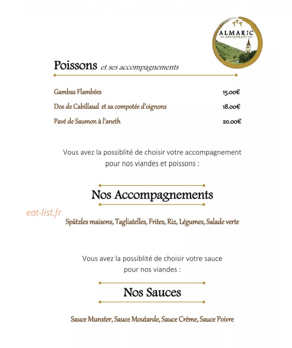 Restaurant L'Almaric — carte page 5