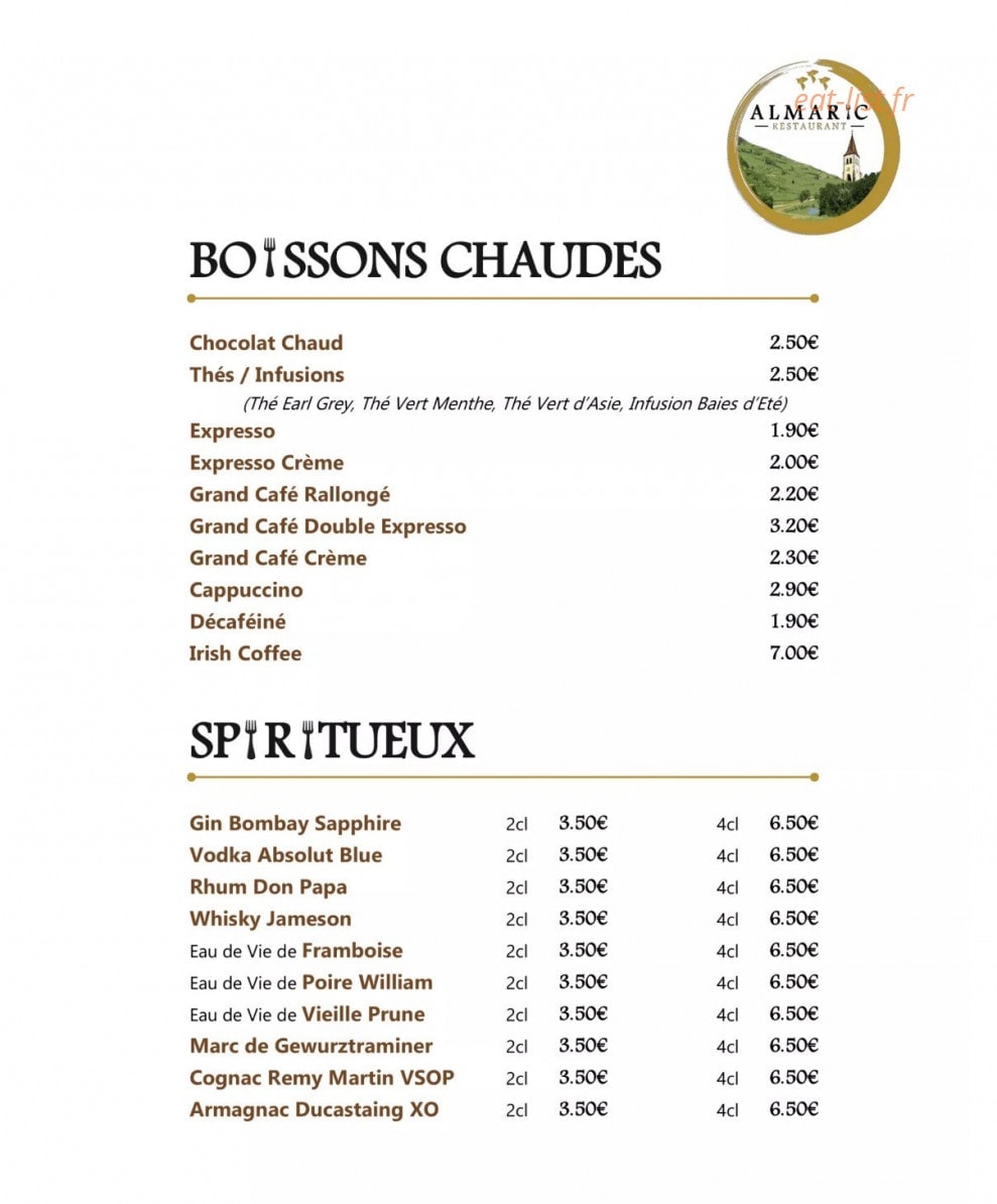 Restaurant L'Almaric — carte page 10