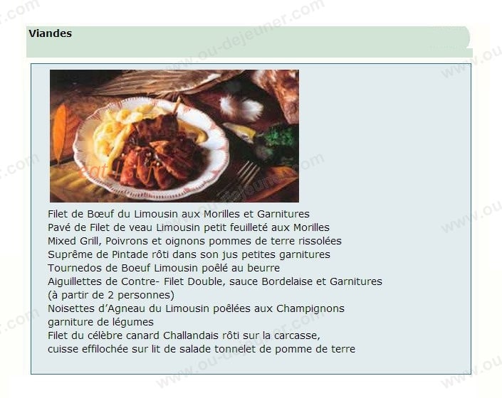 Au Cheval Blanc — carte page 10