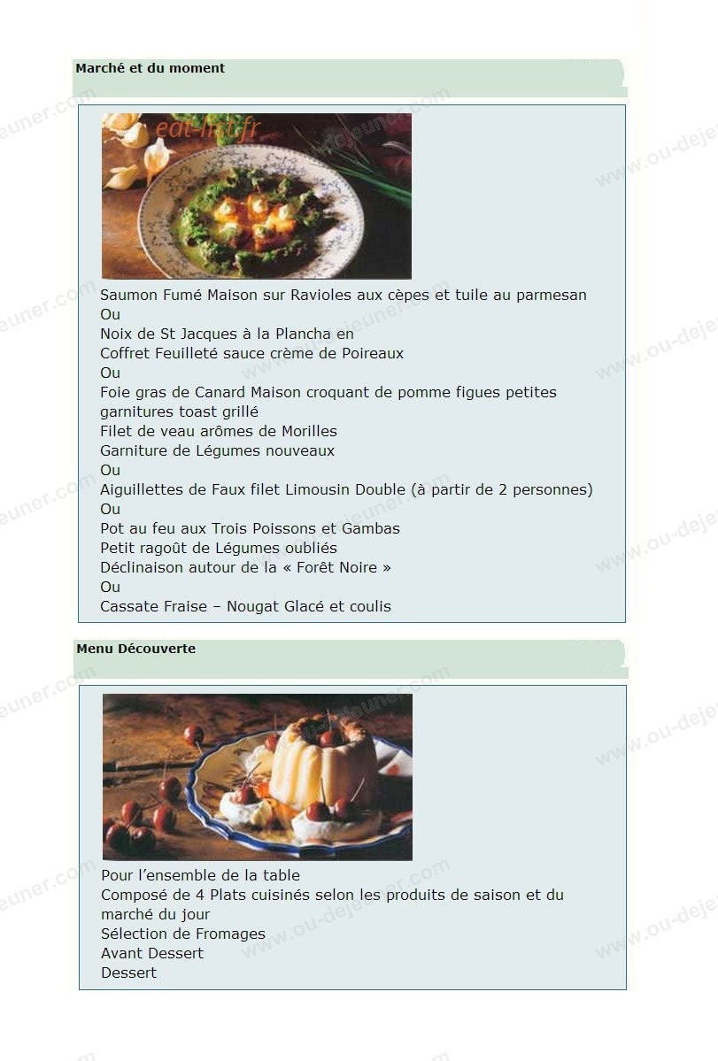 Au Cheval Blanc — carte page 3