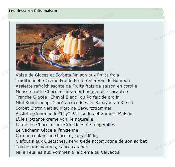 Au Cheval Blanc — carte page 11