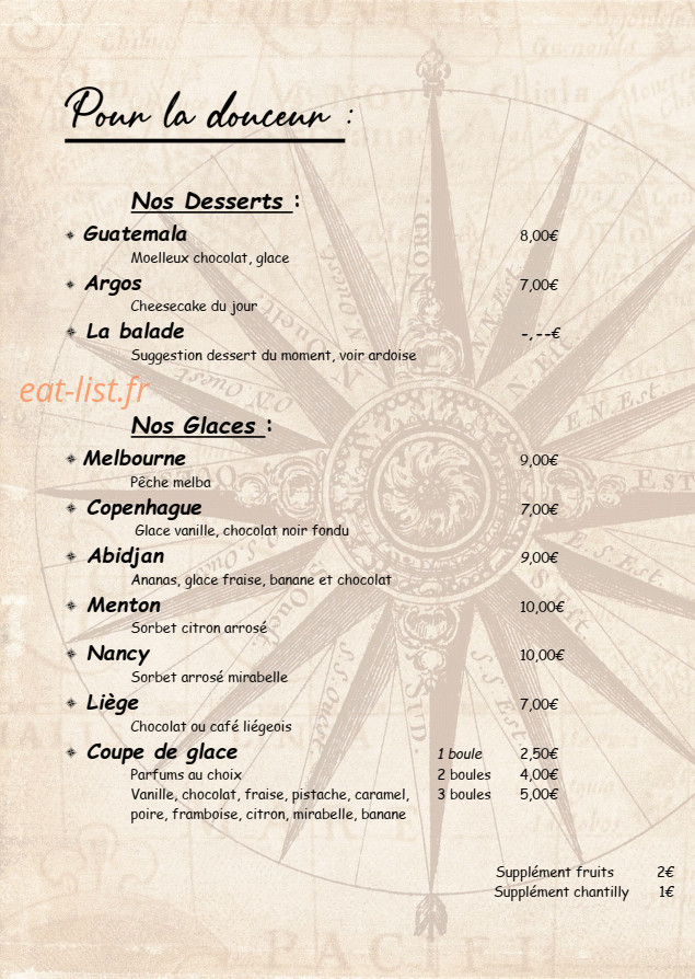 La Rose Des Vents — carte page 9