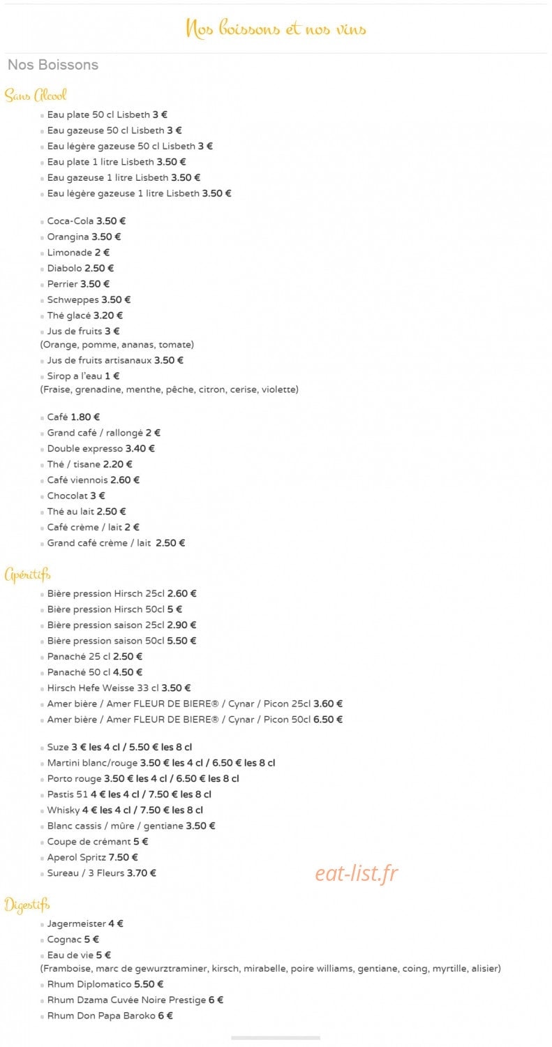 Au bram's — carte page 2