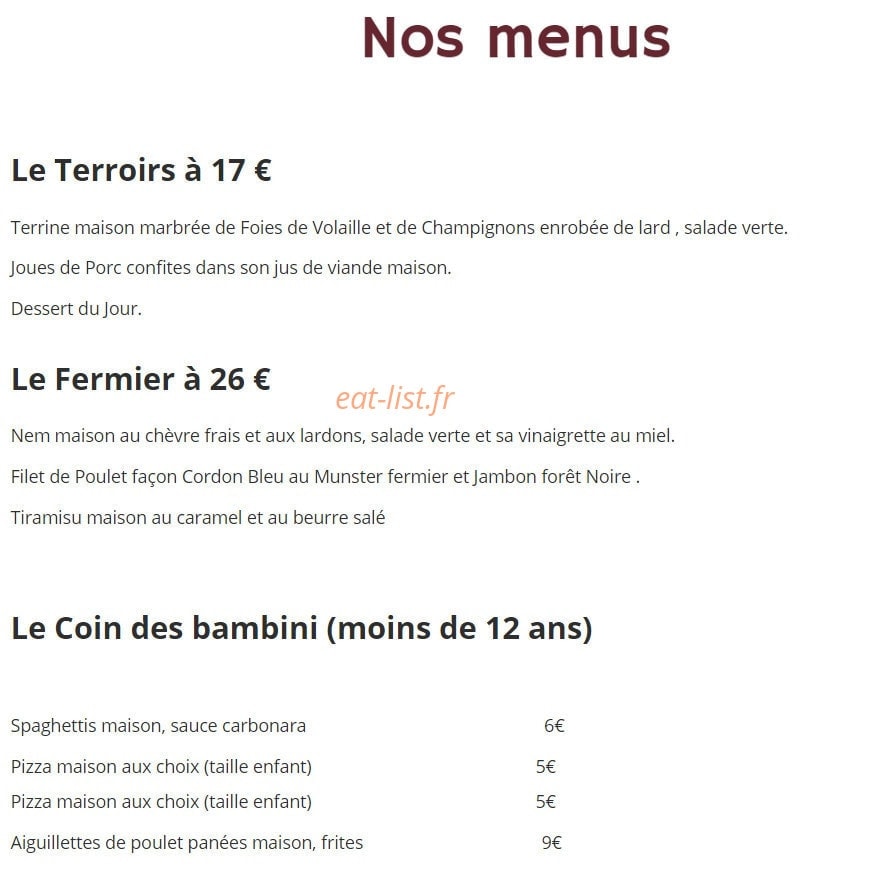 Au Vieux Moulin — carte page 4