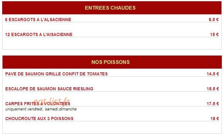 Restaurant A L'Arbre Vert — carte page 2