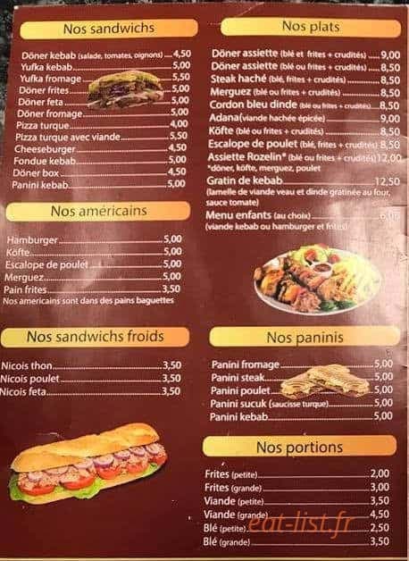 Restaurant Chez Rozelin — carte page 1