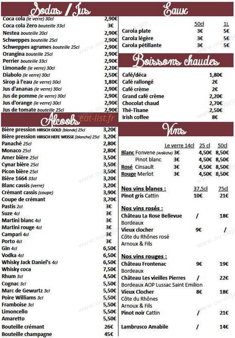 La Guinguette — carte page 3