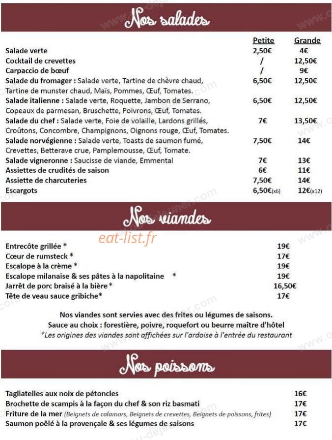 La Guinguette — carte page 1