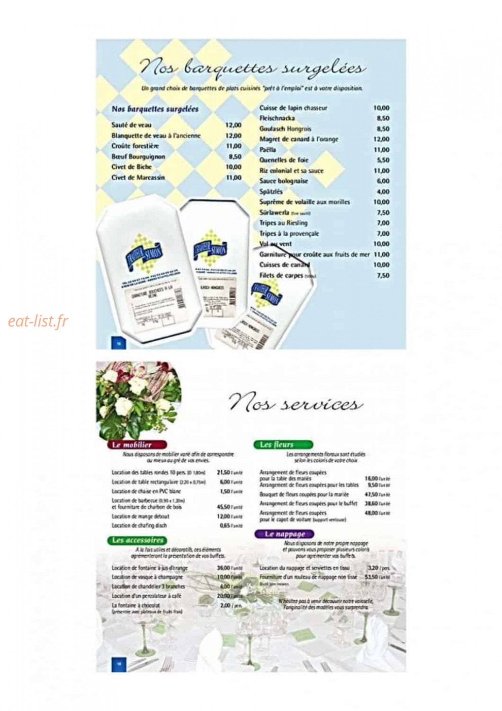 Traiteur Simon — carte page 8