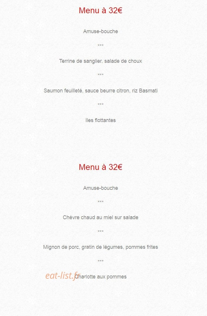 Au Lion Rouge — carte page 2