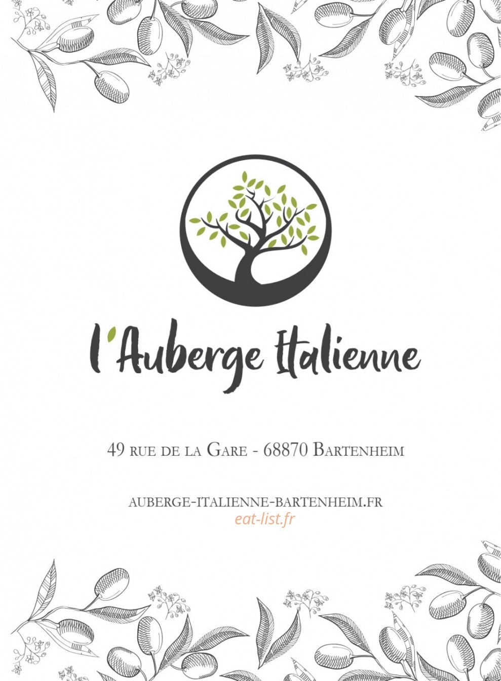 Auberge Italienne — carte page 1