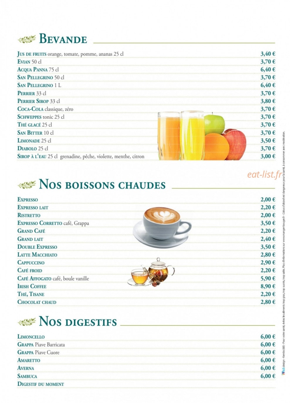 Auberge Italienne — carte page 5