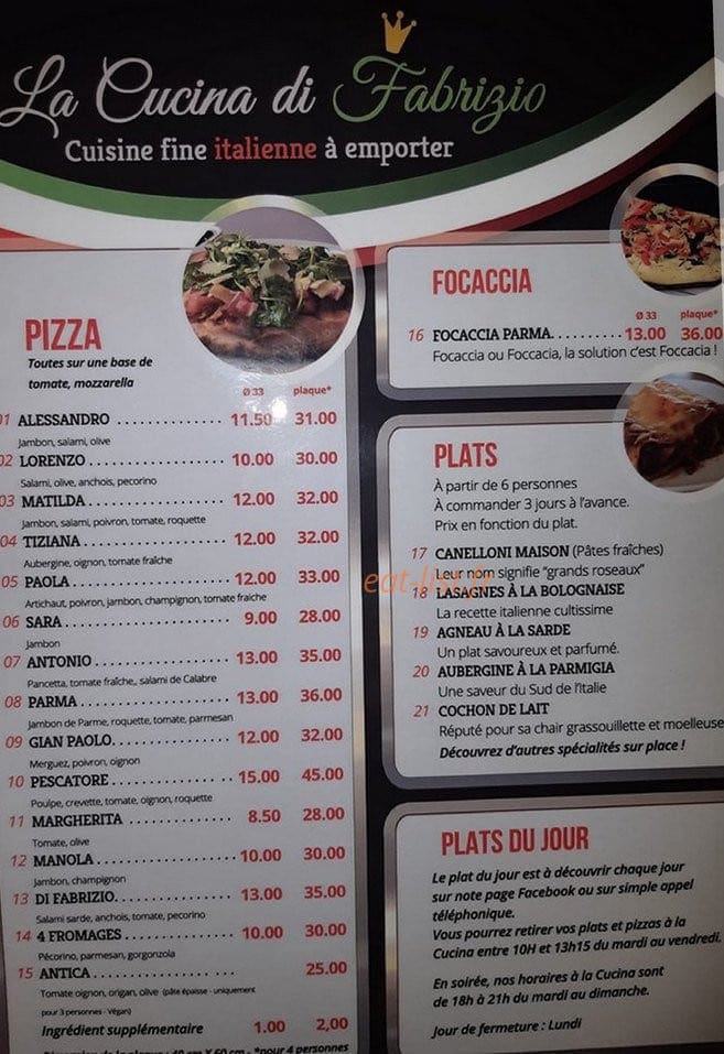 La cucina Di fabrizio — carte page 1