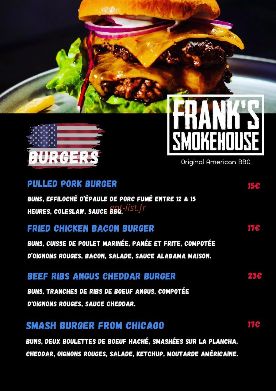 Frank's Smokehouse — carte page 4