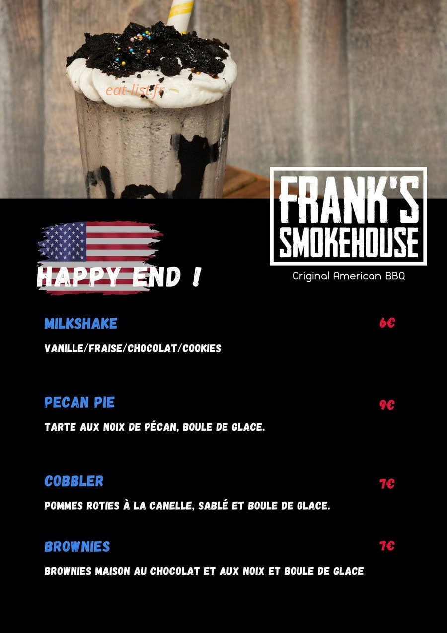 Frank's Smokehouse — carte page 7
