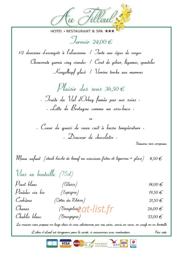 Au Tilleul — carte page 3