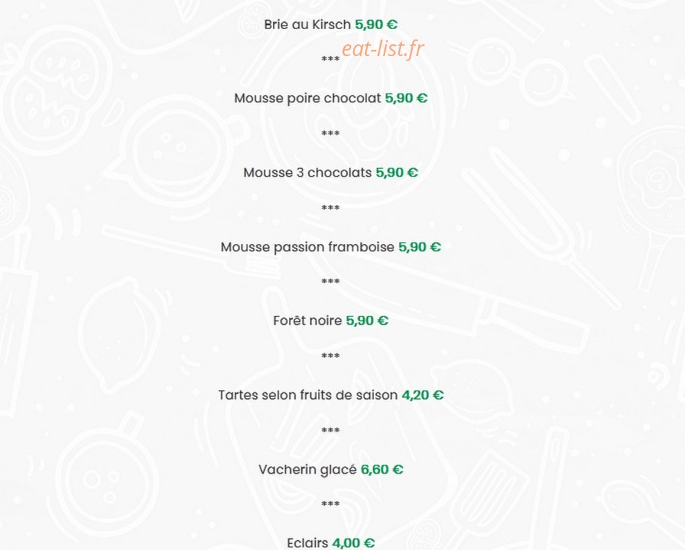 Auberge Obschel — carte page 7