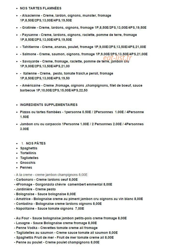 Pizza Avola — carte page 2