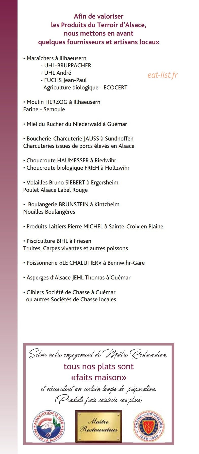 A La Truite — carte page 7