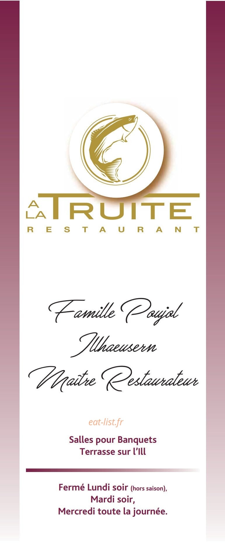 A La Truite — carte page 1