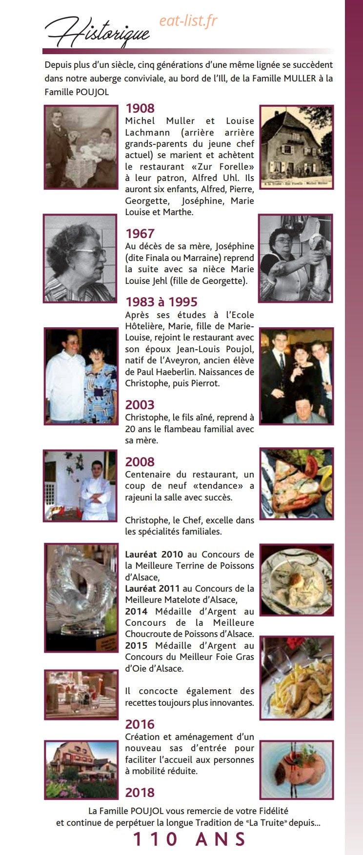 A La Truite — carte page 8