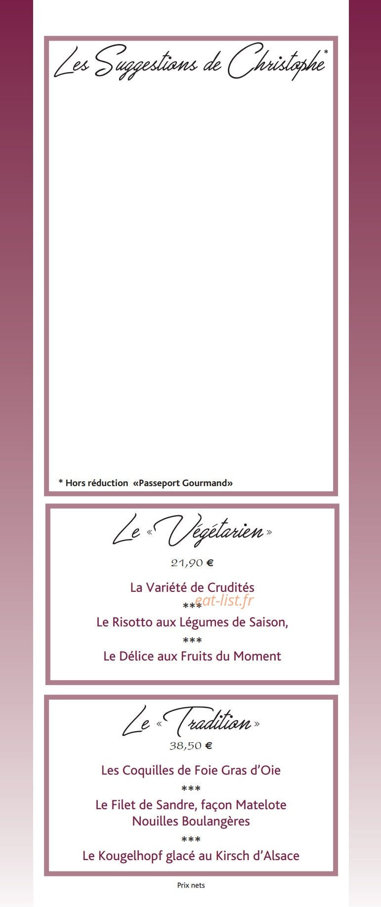 A La Truite — carte page 4