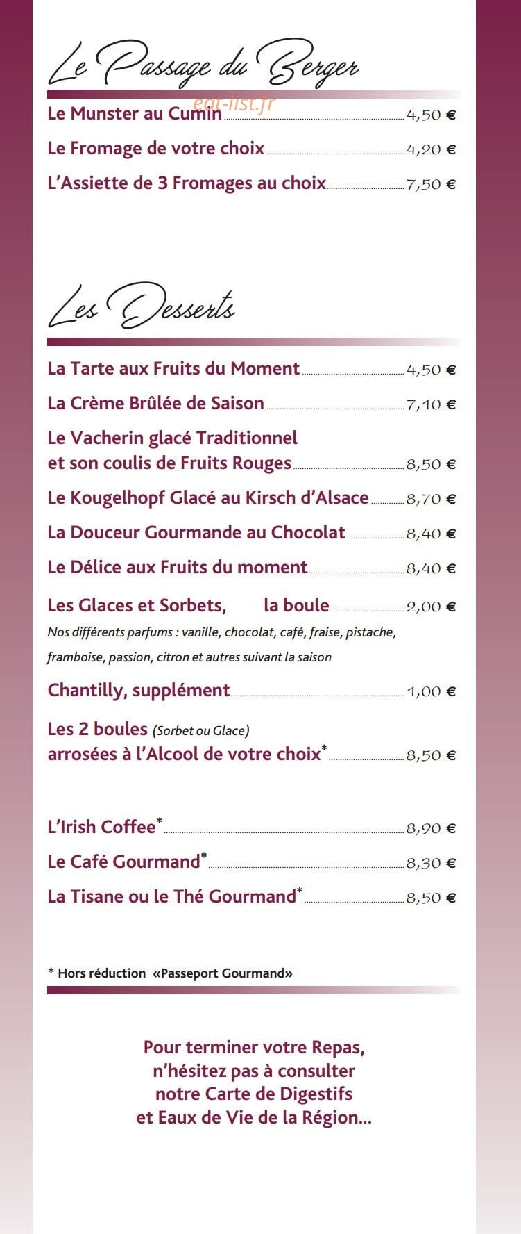 A La Truite — carte page 6