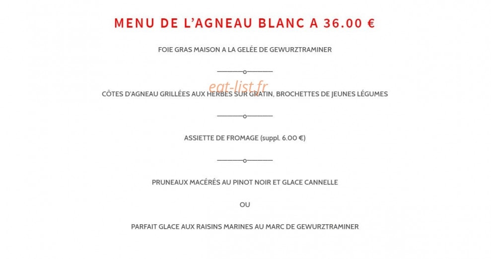 A l'Agneau Blanc — carte page 4