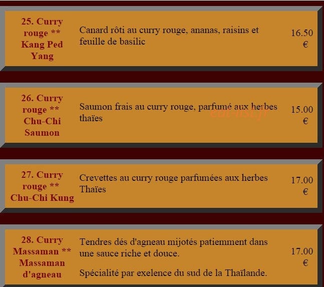 Bangkok Royal — carte page 6