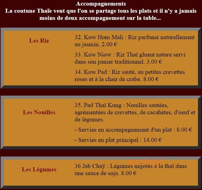 Bangkok Royal — carte page 9