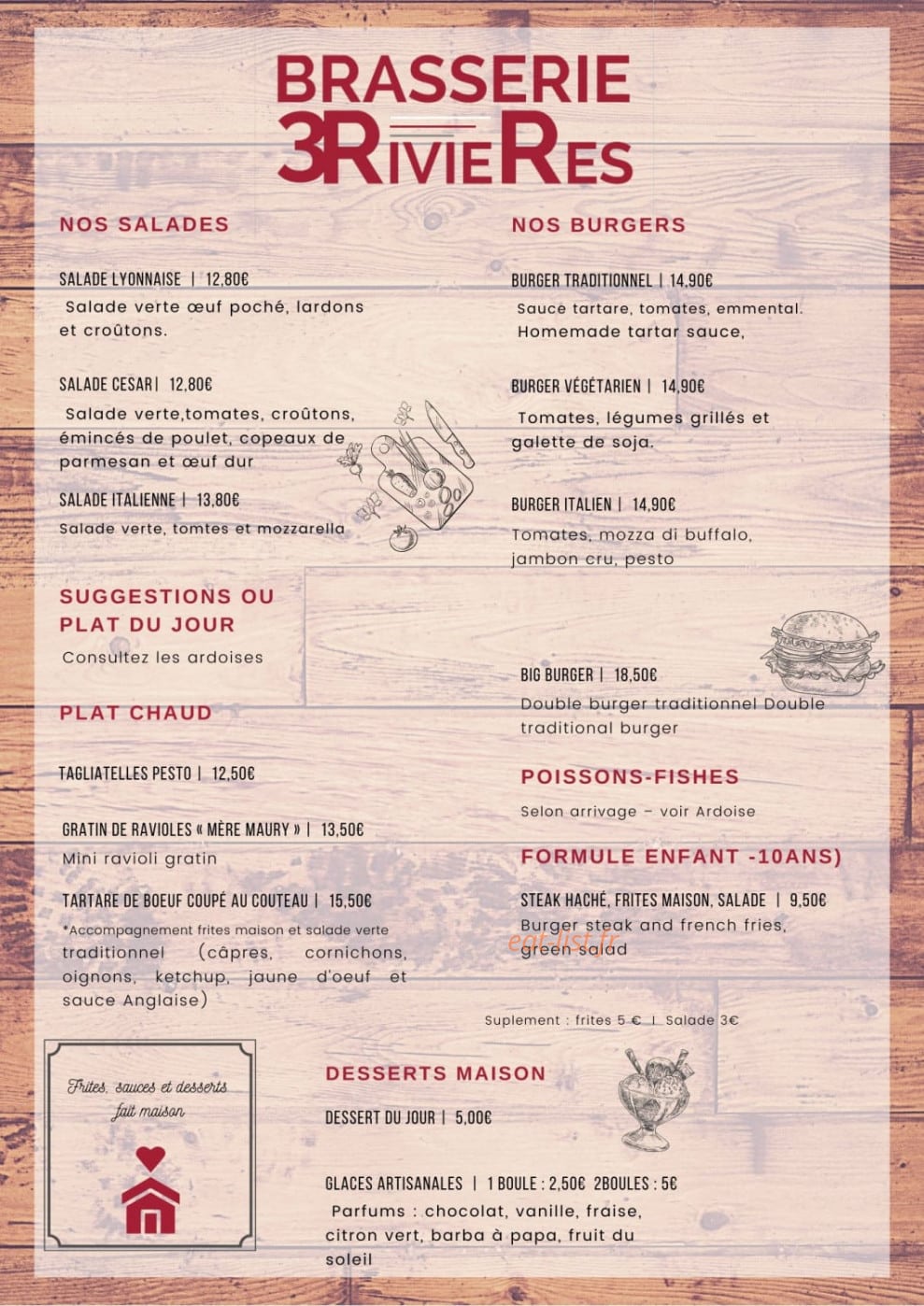 Brasserie 3 Rivieres — carte page 1