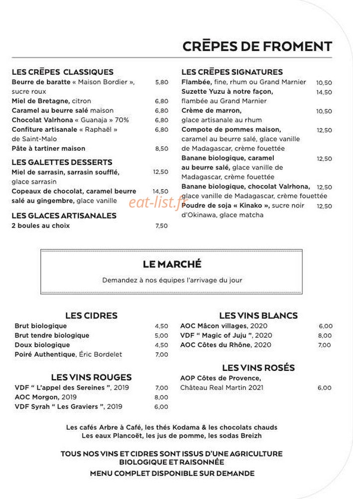 Breizh Café — carte page 2