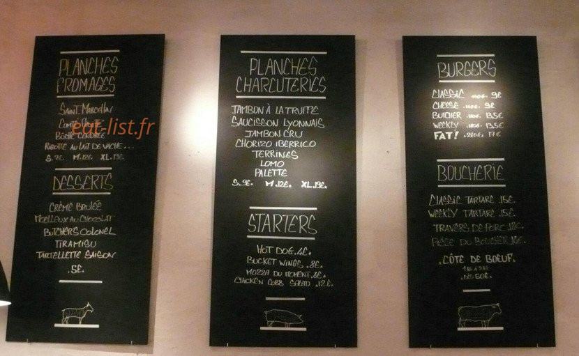 Butcher — carte page 1