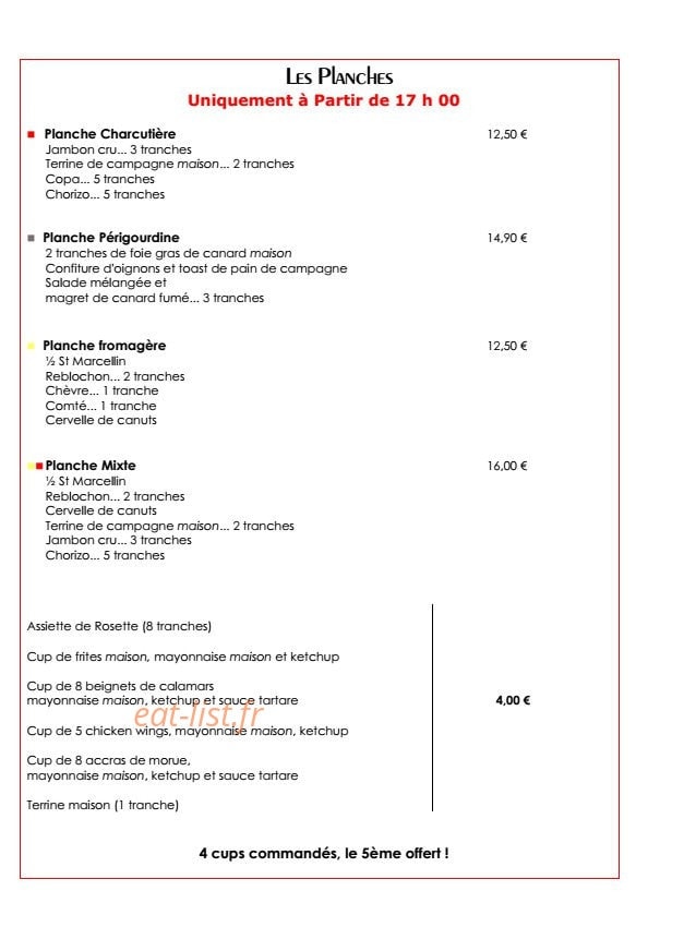 Café Chenavard — carte page 2