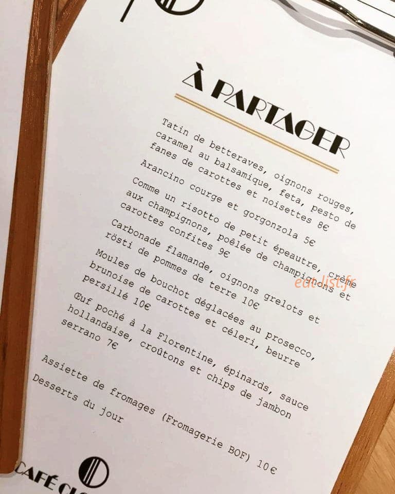 Café Clos Jouve — carte page 1