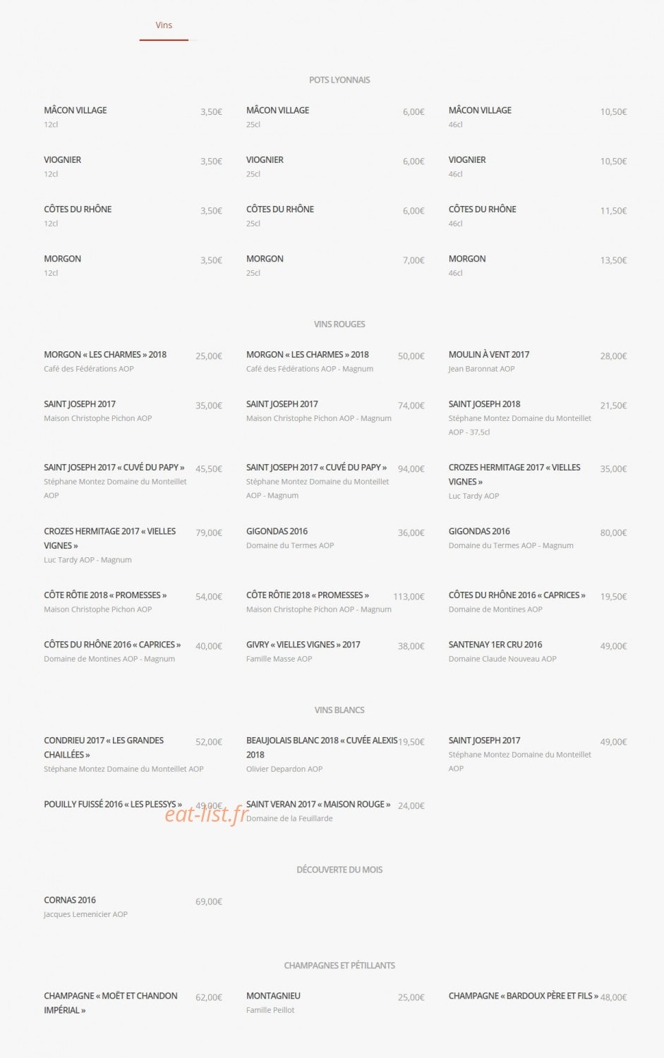 Café des Fédérations — carte page 3